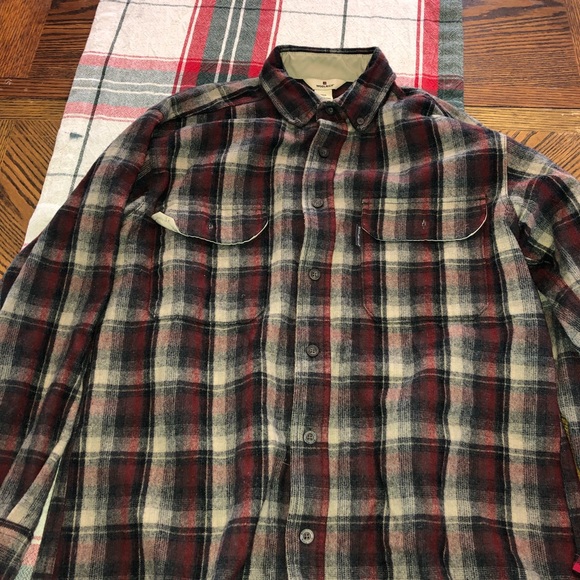 Woolrich Men’s Multi Color Button Up Plaid Flannel Shirt Sz L Longsleeve - Picture 2 of 7